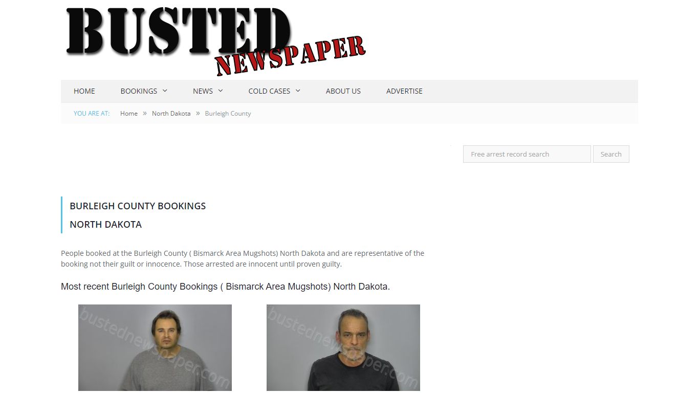 Burleigh County, ND ( Bismarck Area ND ) Mugshots - BUSTED NEWSPAPER