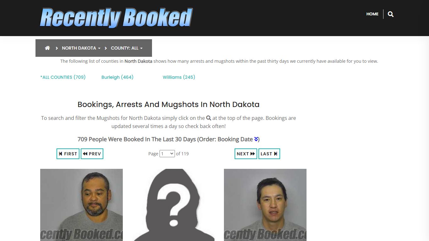 Recent bookings, Arrests, Mugshots in North Dakota - Recently Booked